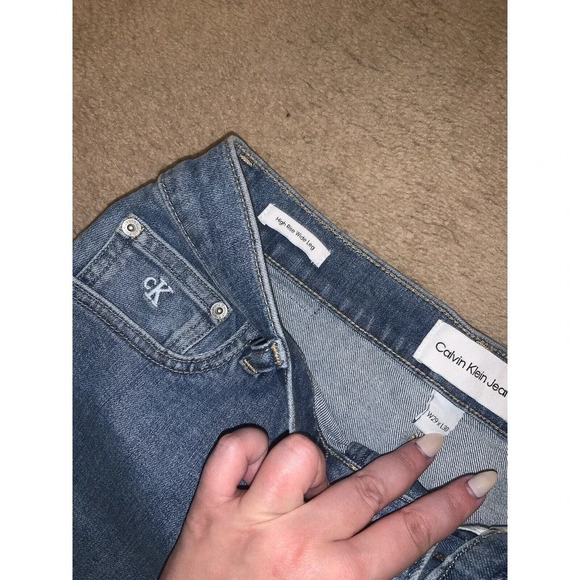 Calvin Klein High Rise Wide Leg Jeans 29/30 denim classic wide leg casual fall - Picture 5 of 6